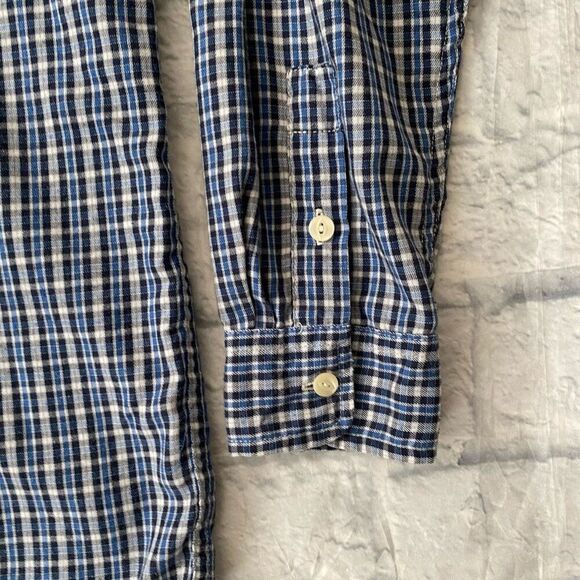 Chaps youth boys XL 18-20 cotton blend plaid print button down dress shirt - Picture 2 of 7